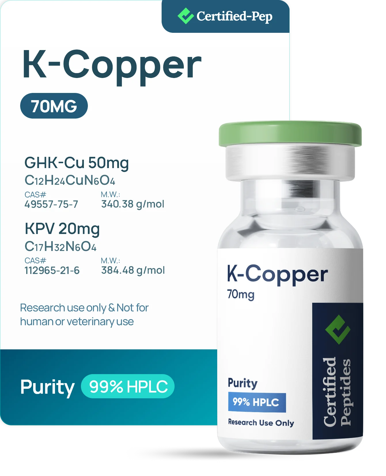 Certified Pep K-Copper 70mg research product